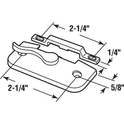Image showing  Window Sash Lock 2-1/4 H/C with Keeper 2-1/4 H/C Diecast White with Screws