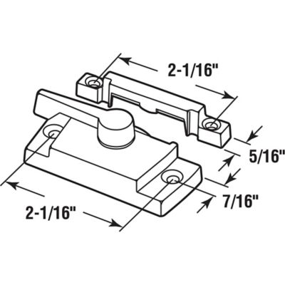 Image showing  Window Sash Lock 2-1/16 H/C w/Keeper 2-1/16 H/C Die Beige with Screws