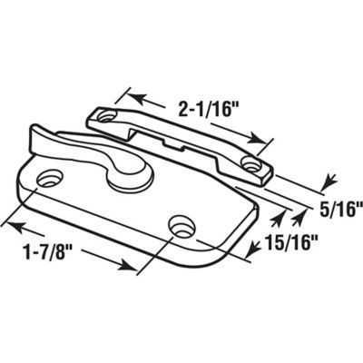 Image showing  Window Sash Lock 1-7/8 H/C with Keeper 2-1/16 H/C Diecast Beige with Screws