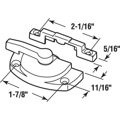 Image showing  Window Sash Lock 1-7/8 H/C w/Keeper 2 H/C Beige with Screws