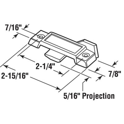 Image showing  Window Sweep Latch 2-1/4 H/C No Keeper, Plastic, Bronze with Screws