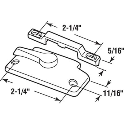 Image showing  Window Sash Lock with Keeper, Fits Simonton Windows, 2-1/4 in. Hole Centers, Diecast Construction, White (1 Set)