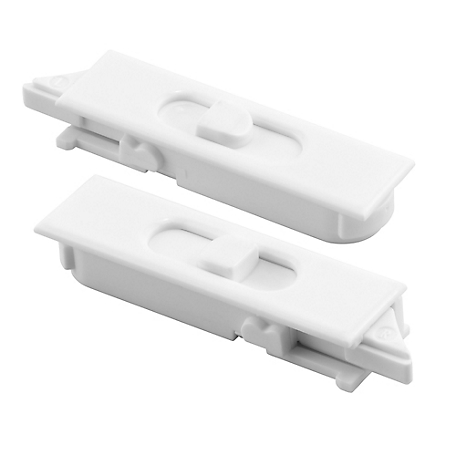 Prime-Line Window Tilt Latch, Round Back, 0.345 Plastic, Fits Crystal Windows, Euro White, Left and Right Hand Latches (1 Pair)