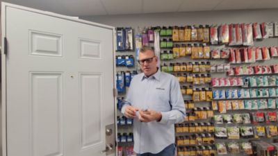 Image showing  High Security Door Lock Finger Pull Adaptor w/Double-Sided Tape, Aluminum Construction, Polished Brass (Single Pack)