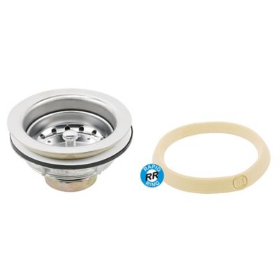 Image showing  Kitchen Sink Basket Strainer Drain Assembly 3-1/2 in. to 4 in. with Putty Stainless Steel Deep Thread