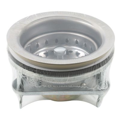 Image showing  Kitchen Sink Basket Strainer Drain Assembly 3-1/2 in. to 4 in. with Putty Stainless Steel 3 Screw Mount