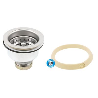 Image showing  Kitchen Sink Basket Strainer Drain Assembly 3-1/2 in. to 4 in. with Putty Stainless Steel Deep Pressure Cup