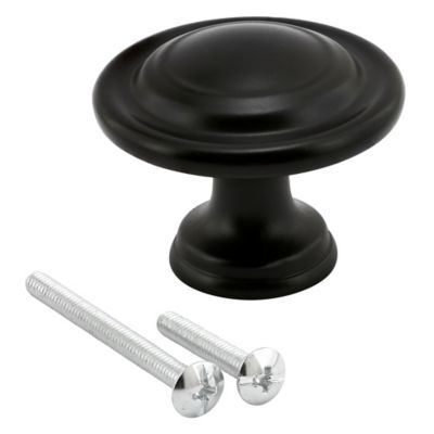 Prime-Line 1-3/8 in. Bi-Fold Door Knobs, Matte Black Finish (Single Pack)