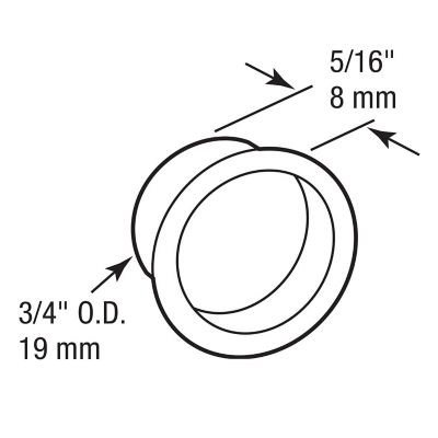Image showing  Closet Door Finger Pull, 3/4 in., Matte Black Finish (4 Pack)