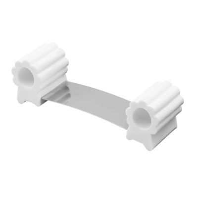 Image showing  Door Stop, Flexible Stainless Steel Flat Strap, White Rubber Retainers, Fits Up To 3 in. Thick Doors (Single Pack)