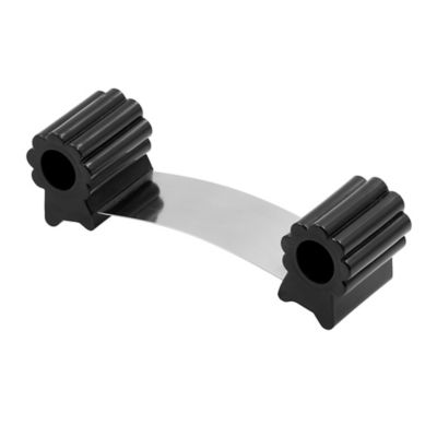 Image showing  Door Stop, Flexible Stainless Steel Flat Strap, Brown Rubber Retainers, Fits Up To 3 in. Thick Doors (Single Pack)