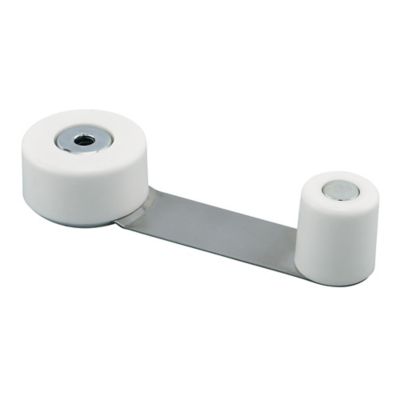 Prime-Line Door Stop Bumper with Door Retainer on Pivoting Arm, Whiten, Fits 1-3/4 in. Thick Doors (Single Pack)