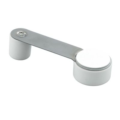Image showing  Door Stop Bumper with Door Retainer on Pivoting Arm, White, Fits 1-3/4 in. Thick Doors (Single Pack)