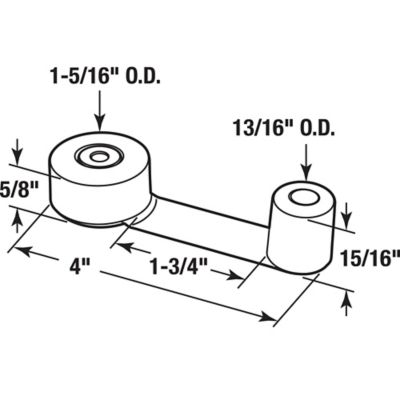 Image showing  Door Stop Bumper with Door Retainer on Pivoting Arm, Tan, Fits 1-3/4 in. Thick Doors (Single Pack)