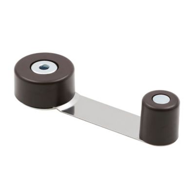 Prime-Line Door Stop Bumper with Door Retainer on Pivoting Arm, Brown, Fits 1-3/4 in. Thick Doors (Single Pack)