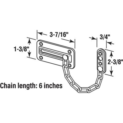 Image showing  Door Guard with Steel Chain, Satin Nickel (Single Pack)