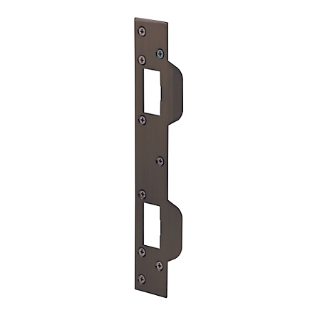 Prime-Line Maximum Security Combination Door Strike 5-1/2 in. Hole Spacing 1-5/8 x 11 In. with Screws Classic Bronze, Single