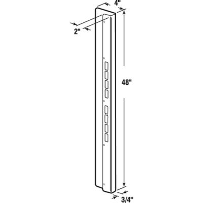 Prime-Line Mega-Jamb Reinforcing Plate ONLY 48 in. for 1-3/4 in., Door White