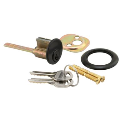 Prime-Line Rim Cylinder Lock, 3/4 in. Hole Center, Diecast, Classic Bronze, Kwikset (Single Pack)