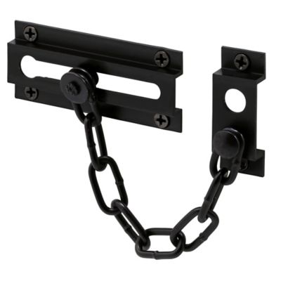 Prime-Line Door Lock with Extruded Chain, Matte Black Finish (Single Pack)