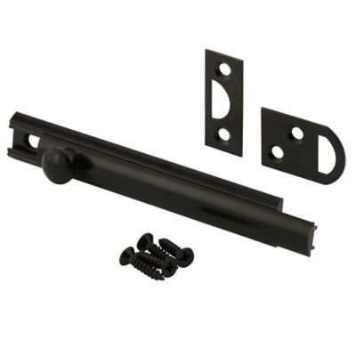 Prime-Line Surface Bolt, 4 in., Solid Brass, Matte Black Finish (Single Pack)