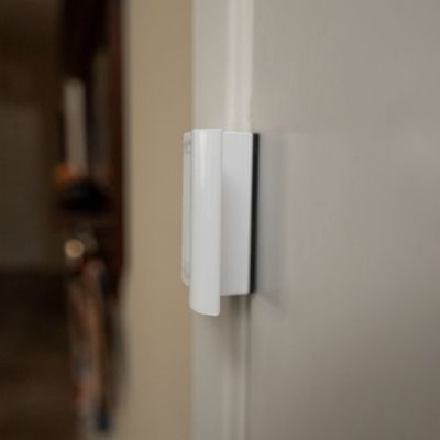 Image showing 5 th Prime-Line New and Improved Door Reinforcement Lock with Integral Pull, 3 In. Stop, Solid Brass, Polished Brass (Single Pack)