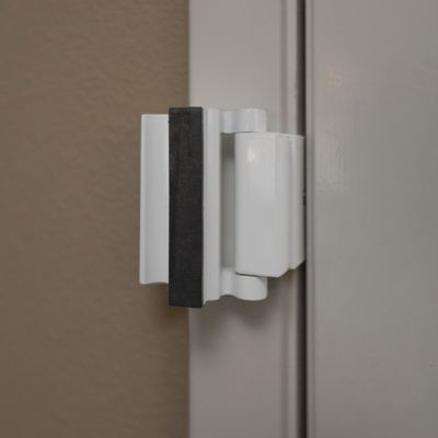 Image showing 8 th Prime-Line New and Improved Door Reinforcement Lock with Integral Pull, 3 In. Stop, Solid Brass, Polished Brass (Single Pack)