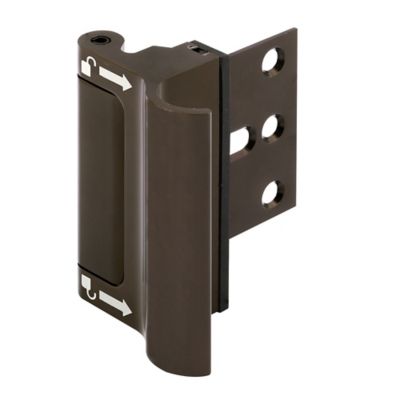 Prime-Line Door Reinforcement Lock 3 In. Stop, Solid Brass, Bronze with Intergal Pull (Single Pack)