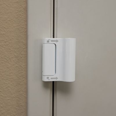 Image showing  New and Improved Door Reinforcement Lock with Integral Pull,3 In. Stop, Solid Brass, Bronze (Single Pack)