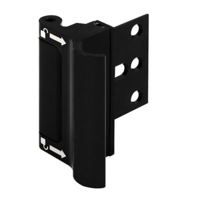 Prime-Line Door Reinforcement Lock 3 In. Stop, Solid Brass, Matte Black with Integral Pull (Single Pack)