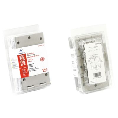 Image showing  Door HInge, Residential Smooth Pivot, 3-1/2 x 3-1/2 in., Satin Nickel, .087 in. Gauge, 12 pk., U 11502512