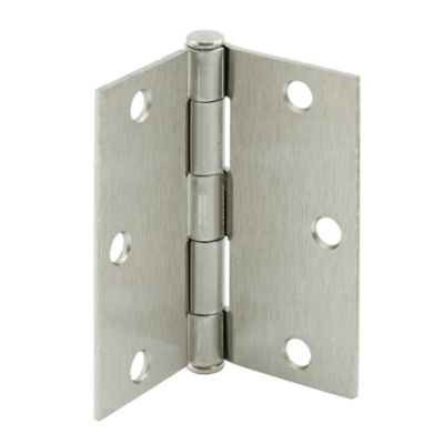 Prime-Line Door HInge, Residential Smooth Pivot, 3-1/2 x 3-1/2 in., Satin Nickel, .087 in. Gauge, 3 pk., U 1150253