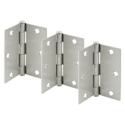 Image showing  Door HInge, Residential Smooth Pivot, 3-1/2 x 3-1/2 in., Satin Nickel, .087 in. Gauge, 3 pk., U 1150253