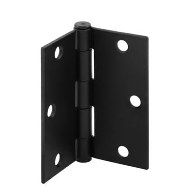 Prime-Line Door Hinge Residential Smooth Pivot 3-1/2 in., x 3-1/2 in., Matte Black Finish .087 in., Gauge 3 Pack