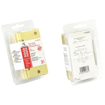 Image showing  Door HInge, Residential Smooth Pivot, 4 x 4 in., Satin Brass, .087 in. Gauge, 3pk., U 1150363