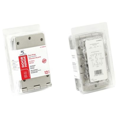 Image showing  Door HInge, Residential Smooth Pivot, 3-1/2 x 3-1/2 in., Satin Nickel, .087 in. Gauge, 12 pk., U 11505512