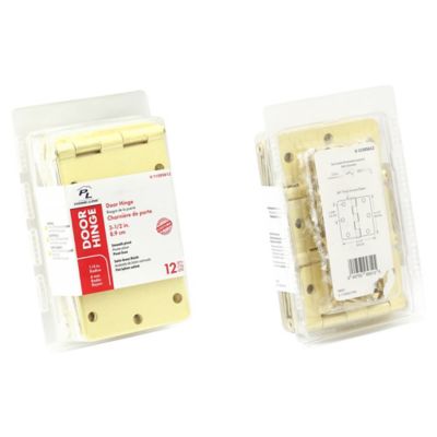 Image showing  Door HInge, Residential Smooth Pivot, 3-1/2 x 3-1/2 in., Satin Brass, .087 in. Gauge, 12 pk., U 11505612