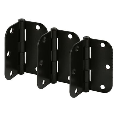 Image showing  Door Hinge Residential Smooth Pivot 3-1/2 x 3-1/2in., Matte Black Finish, .087 in., Gauge, 3 pk.