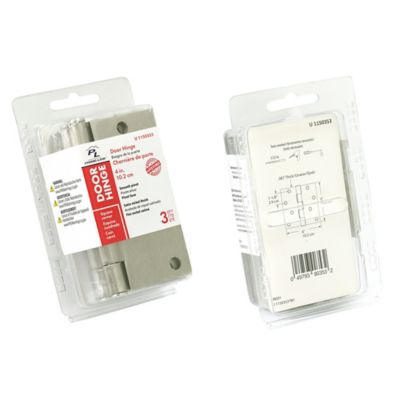 Image showing  Door HInge, Residential Smooth Pivot, 3-1/2 x 3-1/2 in., Satin Nickel, .087 in. Gauge, 3 pk., U 1150953
