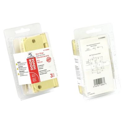 Image showing  Door HInge, Residential Smooth Pivot, 4 x 4 in., Satin Brass, .087 in. Gauge, 3pk., U 1150963