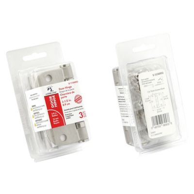 Image showing  Door Hinge, Commercial, Smooth Pivot, 2 Ball Bearing, 3-1/2 in., Satin Nickel Finish, 3 pk., U 1156253