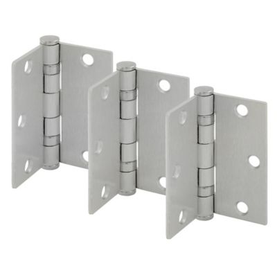 Image showing  Door Hinge, Commercial, Smooth Pivot, 2 Ball Bearing, 3-1/2 in., Satin Nickel Finish, 3 pk., U 1156253