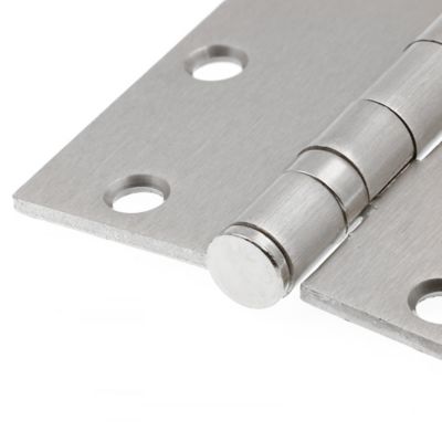 Image showing  Door Hinge, Commercial, Smooth Pivot, 2 Ball Bearing, 3-1/2 in., Satin Nickel Finish, 3 pk., U 1156253