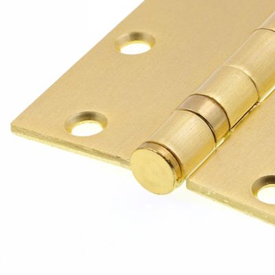 Image showing  Door Hinge Commercial Smooth Pivot 2 Ball Bearing 3-1/2 x 3-1/2in. Satin Brass Finish .122 in. Gauge 3 Pack