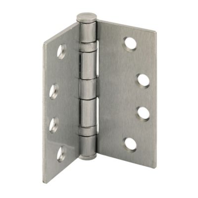 Prime-Line Door Hinge, Commercial, Smooth Pivot, 2 Ball Bearing, 4 in., Satin Nickel Finish, 3 pk., U 1156353