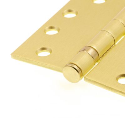Image showing  Door Hinge Commercial Smooth Pivot 2 Ball Bearing 4 in. x 4 in. Satin Brass Finish .130 in. Gauge 3 Pack