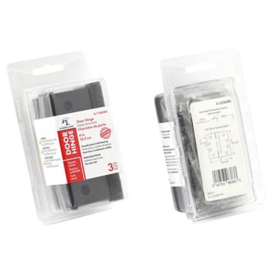 Image showing  Door Hinge, Commercial, Smooth Pivot, 2 Ball Bearing, 4 in., Matte Black Finish, .130 in. ga., 3 pk., , U 1156383