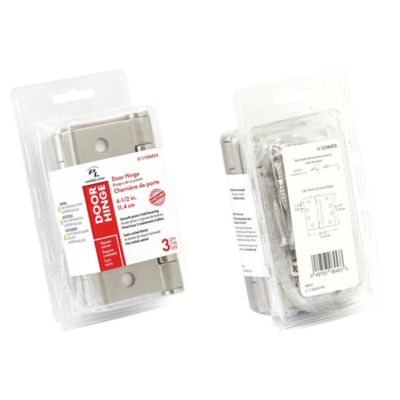 Image showing  Door Hinge Commercial Smooth Pivot 2 Ball Bearing 4-1/2 in., x 4-1/2 in., Satin Nickel Finish .134 in., Gauge 3 Pack