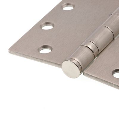 Image showing  Door Hinge Commercial Smooth Pivot 2 Ball Bearing 4-1/2 in., x 4-1/2 in., Satin Nickel Finish .134 in., Gauge 3 Pack