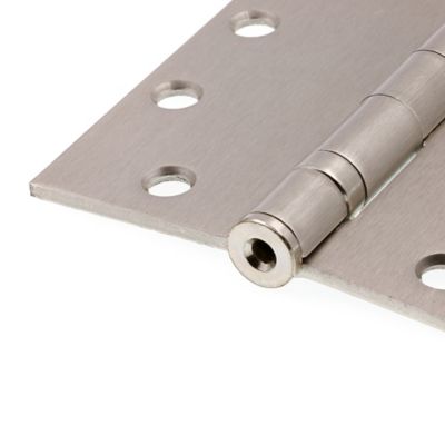 Image showing 5 th Prime-Line Door Hinge Commercial Smooth Pivot 2 Ball Bearing 4-1/2 in., x 4-1/2 in., Satin Nickel Finish .134 in., Gauge 3 Pack